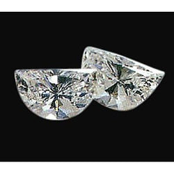 Half Moon Loose Natural Earth Mined Diamonds 1 Carat 0.50 Carats Each F VS1