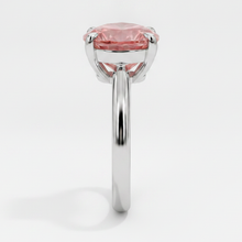 Peach Sapphire Engagement Ring 2.5 Carat Genuine Heart Padparadscha Solitaire 14K White Gold
