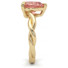 Peach Sapphire Engagement Ring 1.5 Carat Real Heart Padparadscha Twist Solitaire 14K Yellow Gold