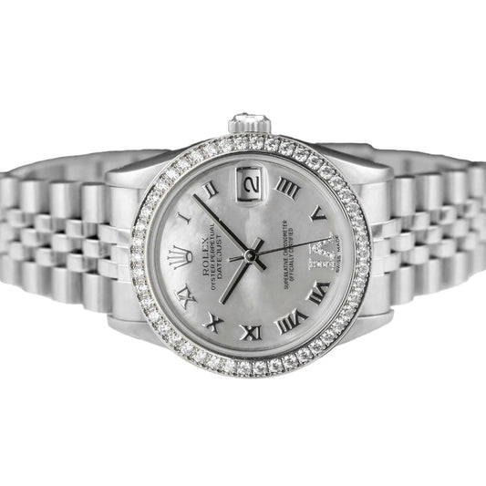 Jubilee Bracelet Custom Diamond Bezel Midsize Dj Rolex Watch Ss