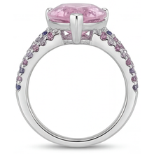 Real Kunzite Accent Solitaire Ring – profile view