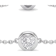 Lab Grown Diamond Bracelet 3 Carat Round Bezel By The Yard 14K White Gold 7 Inch