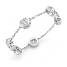 Lab Grown Diamond Bracelet 3 Carat Round Bezel By The Yard 14K White Gold 7 Inch