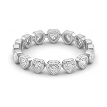 Lab Grown Diamond Tennis Bracelet 7 Carat Heart Bezel 14K White Gold 7 Inch