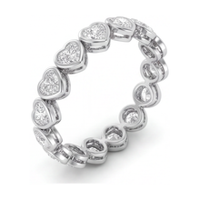 Lab Grown Diamond Tennis Bracelet 8 Carat Heart Bezel 14K White Gold 7 Inch