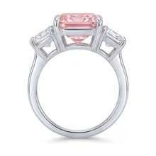 Lab Grown Pink Diamond Ring 5.2 Carat Radiant