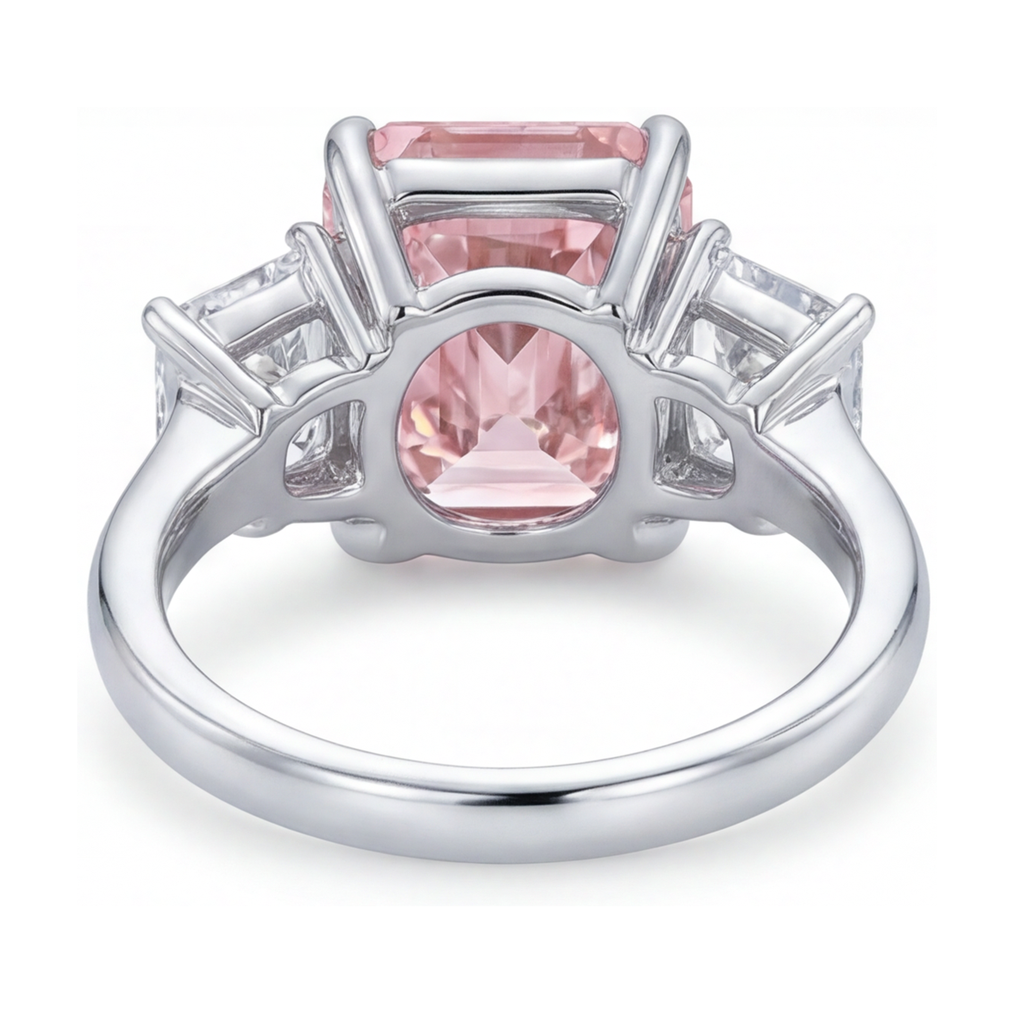 Lab Grown Pink Diamond Ring 5.2 Carat Radiant