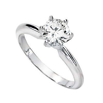 Lady 1.10 Carat Round Natural Earth Mined Diamond Engagement Ring Gold White 14K