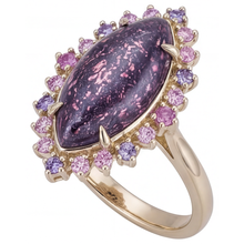 Lolite Sunstone Colored Stone Ring 10.50-ct 14 Karat Yellow Gold – front view