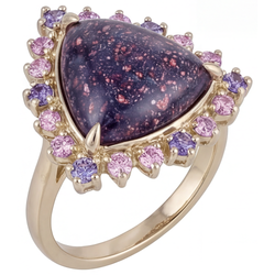 Designer 7-ct Lolite Sunstone Precious Stone Ring