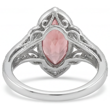 Peach Color Sapphire 2.3 Carat Genuine Marquise Padparadscha Halo Split Shank Ring 14K White Gold