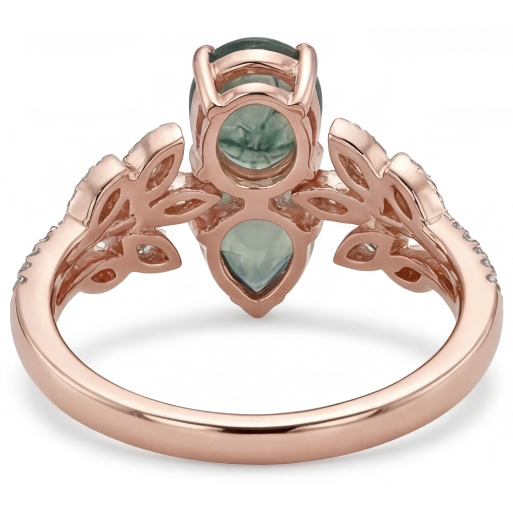 Luxury Moss Agate Colored Stone Ring 3.25 ct – profile view
