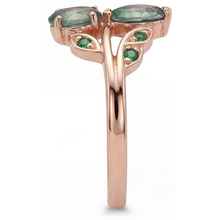 Gemstone Ring 14 Karat Rose Gold with Moss Agate – profile view