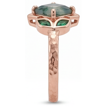 Gemstone Ring 14K Rose Gold with Moss Agate – angle view