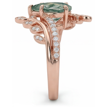Natural Moss Agate Precious Stone Ring – profile view