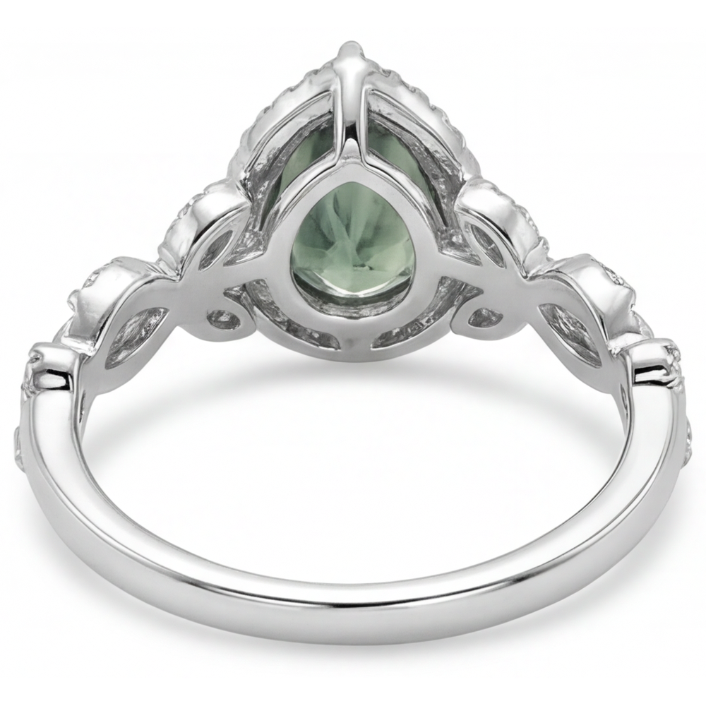 Authentic Moss Agate Precious Stone Ring – top view