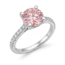Natural Pink Diamond Ring 1.39 Carat Round