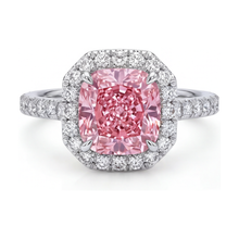 Natural Pink Diamond Ring 1.96 Carat Cushion