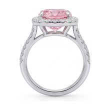 Natural Pink Diamond Ring 1.96 Carat Cushion