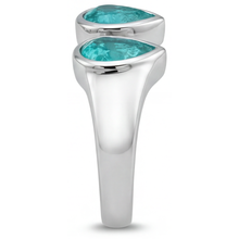 Elegant Neon Paraiba Colored Stone Ring 1 ct – back view