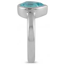 Natural Neon Paraiba Colored Stone Ring – back view