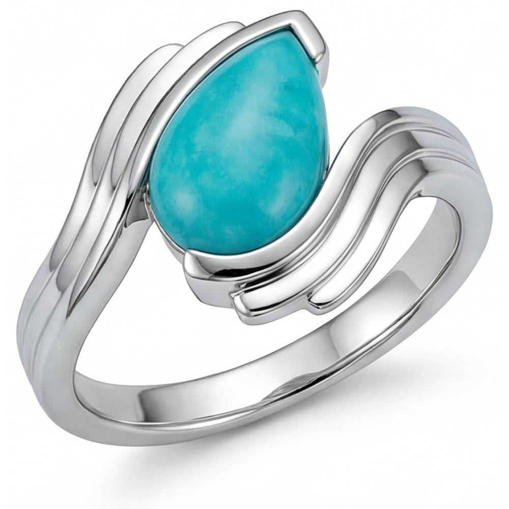 Sparkling Neon Paraiba Colored Stone Ring 2 ct – side view