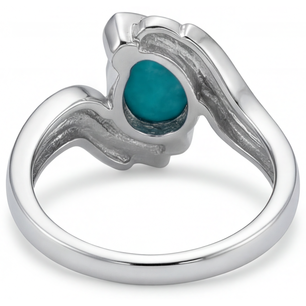 Colored Stone Ring 14 Karat White Gold with Neon Paraiba – back view