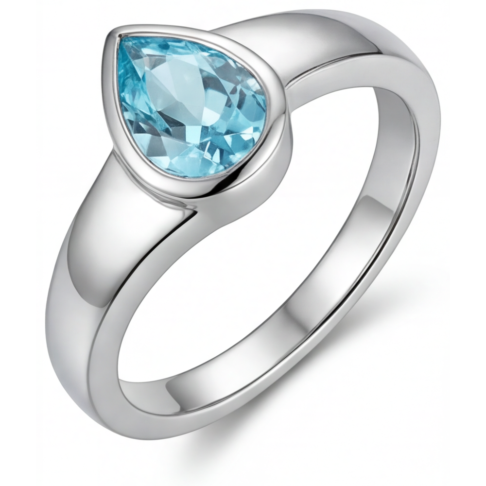 Natural Neon Paraiba Gemstone Ring – main view