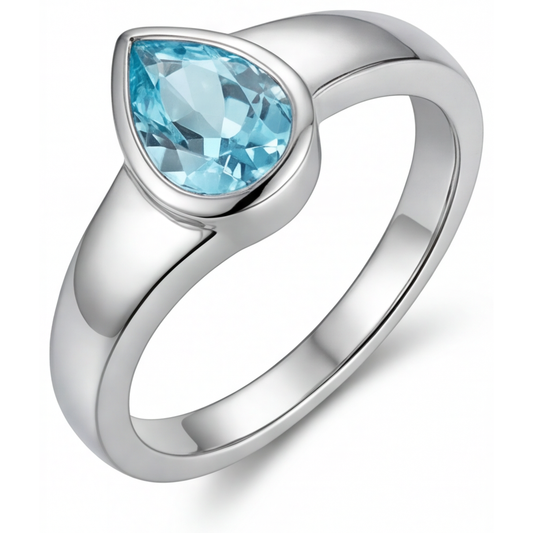 Natural Neon Paraiba Gemstone Ring – main view