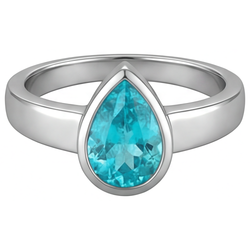 1.50 ct Neon Paraiba Gemstone Ring in 14 Karat White Gold