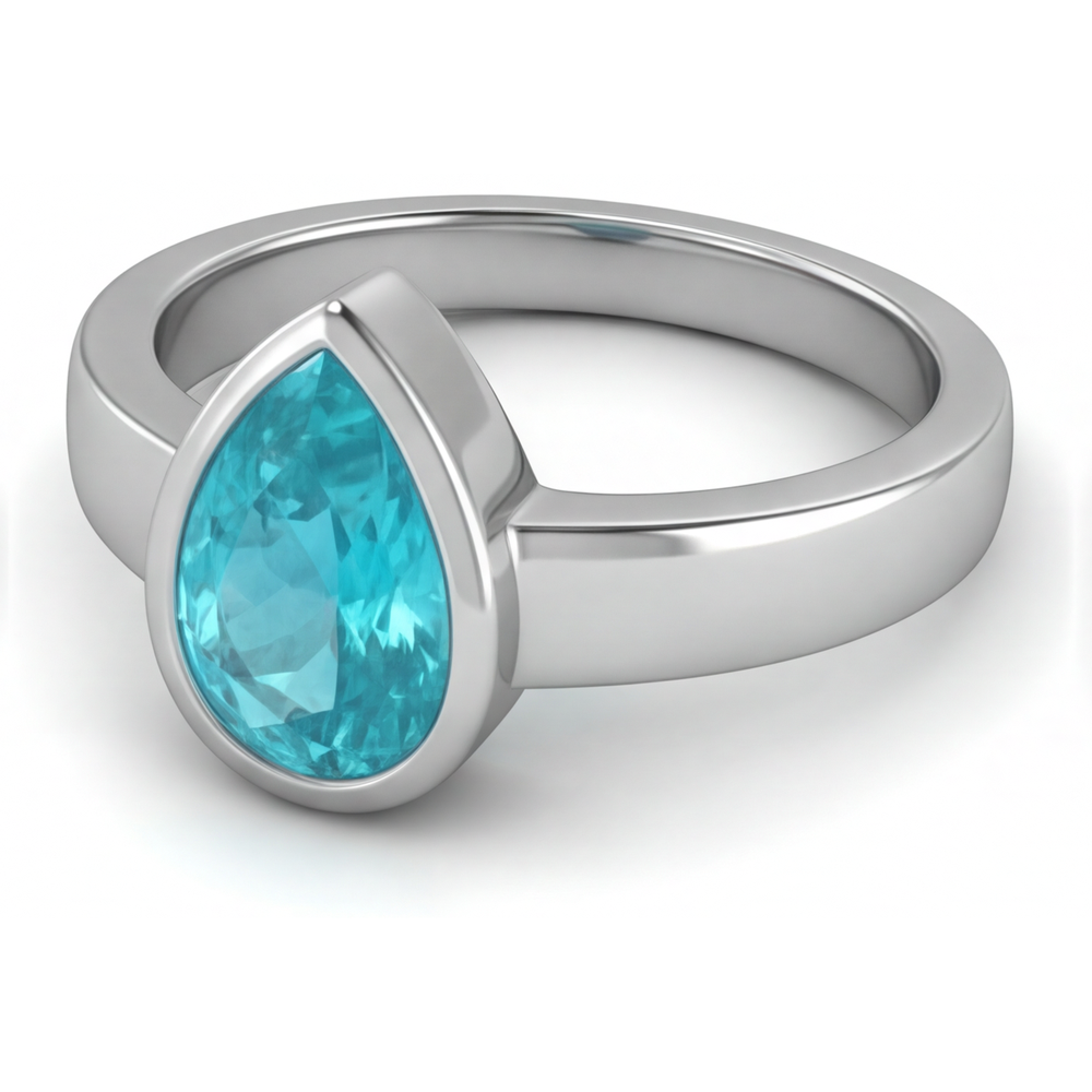 Elegant Neon Paraiba Gemstone Ring 1.50 ct – side view