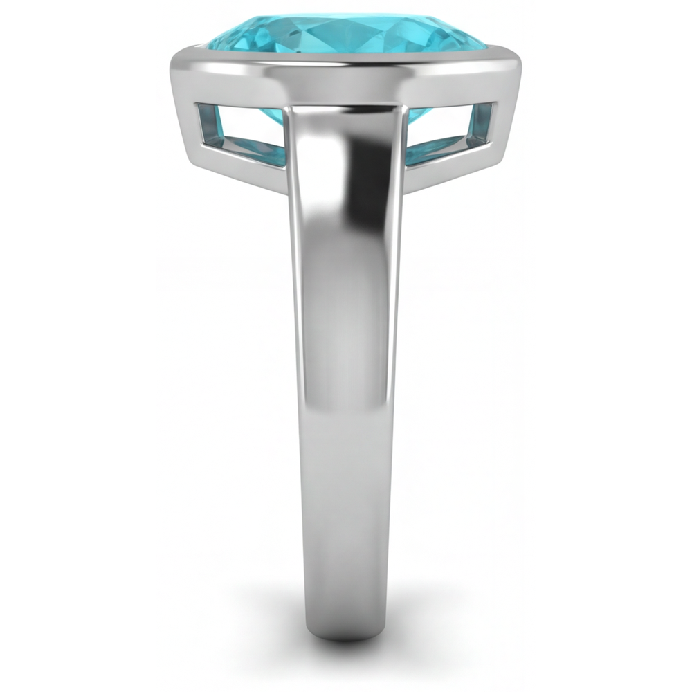 Real Neon Paraiba Gemstone Ring – profile view