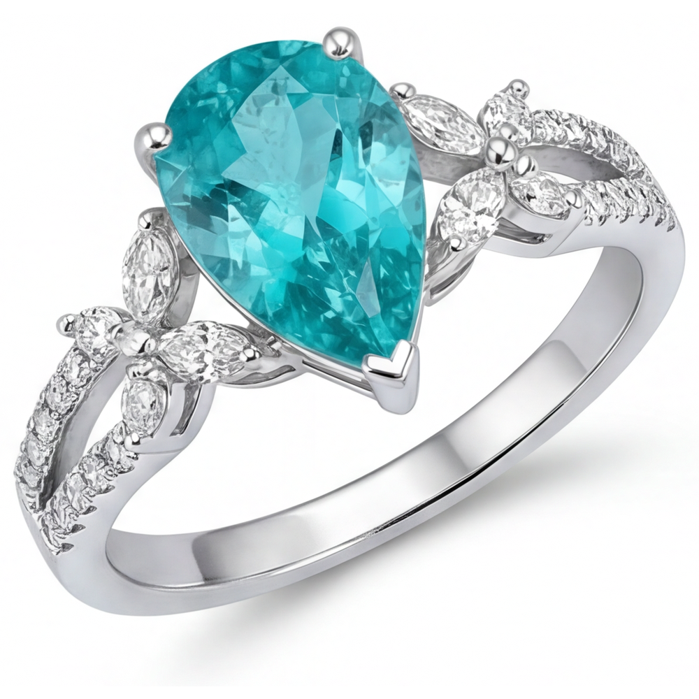 Elegant Gemstone Ring 2 ct – front view