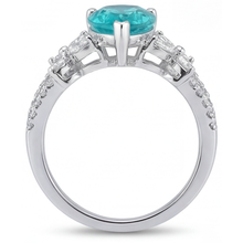Gemstone Ring 14K White Gold with Neon Paraiba – profile view