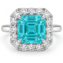 Neon Paraiba Halo Ring 2-ct 14K White Gold – main view