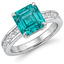 Refined Halo Ring – Neon Paraiba 3 ct from HarryChadEnt