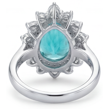 Neon Paraiba Halo Setting Ring 6.50-ct 14K White Gold – profile view
