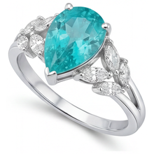 Real Neon Paraiba Precious Stone Ring – side view