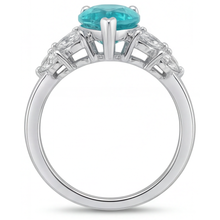 Sparkling Neon Paraiba Precious Stone Ring 2 ct – profile view