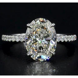 Pavé Halo Setting Ring – Diamond 2.50 ct 14 Karat White Gold