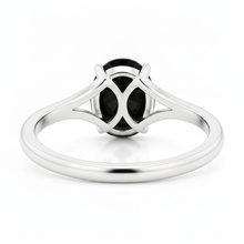 Natural Black Diamond Engagement Ring 5 Carat Oval Solitaire Cathedral 14K White Gold