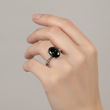 Dark Diamond Engagement Ring 5 Carat Real Oval Black Solitaire 14K White Gold