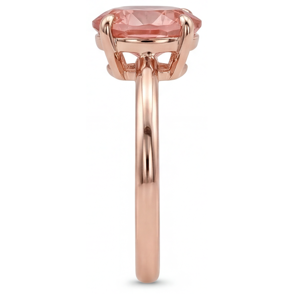 Peach Sapphire Rose Gold Ring 2.2 Carat Natural Oval Padparadscha Solitaire