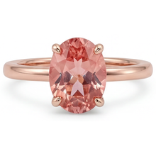 Peach Sapphire Rose Gold Ring 2.2 Carat Natural Oval Padparadscha Solitaire
