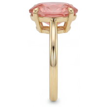 Peach Sapphire Jewelry 2.5 Carat Genuine Oval Padparadscha Solitaire Ring 14K Yellow Gold