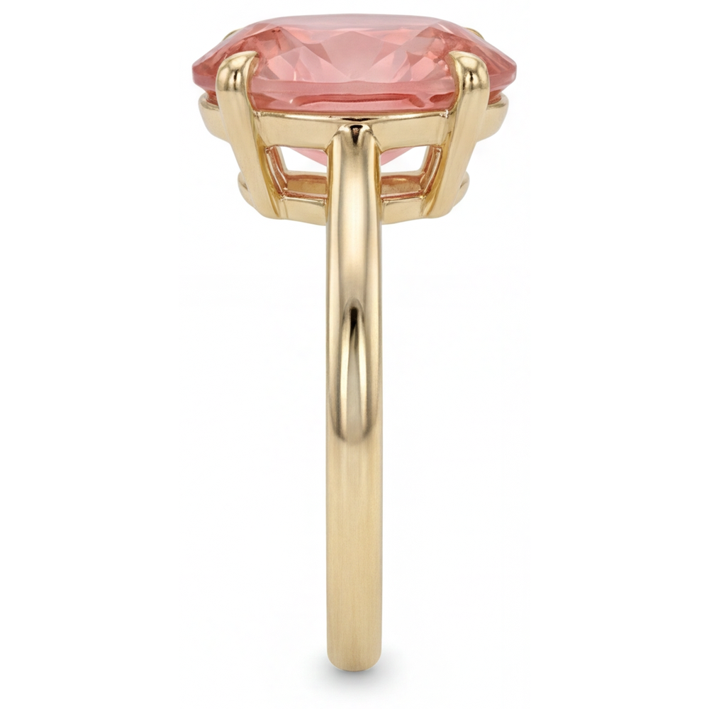 Peach Sapphire Jewelry 2.5 Carat Genuine Oval Padparadscha Solitaire Ring 14K Yellow Gold