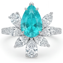 Radiant Paraiba Tourmaline Accent Solitaire Ring 1.75 ct – main view