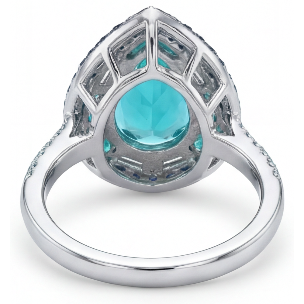 Dazzling Colored Stone Ring 9 ct – profile view