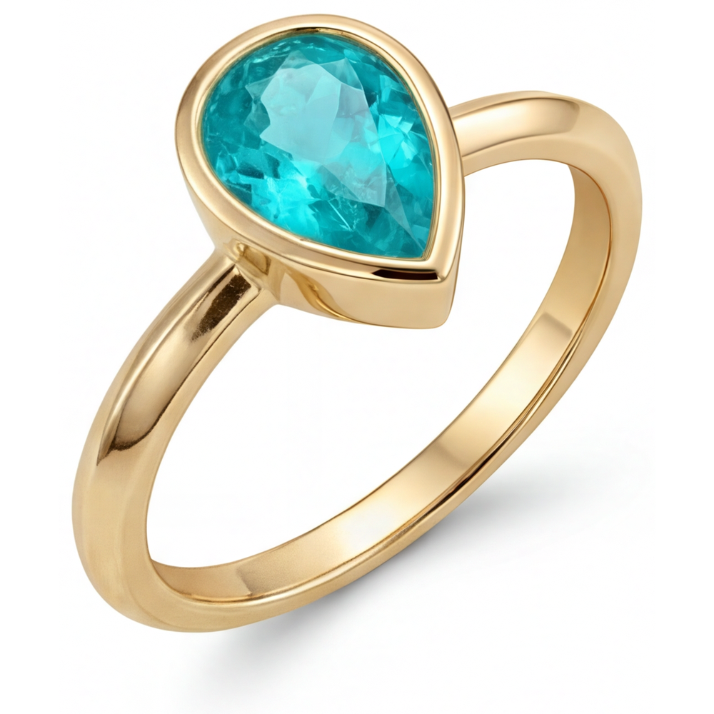 Elegant Paraiba Tourmaline Gemstone Ring 1.25 ct – front view