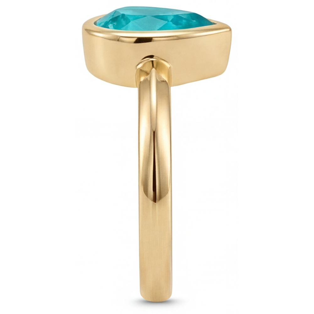 Paraiba Tourmaline Gemstone Ring 1.25-ct 14K Yellow Gold – profile view